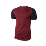 TI Contrast T-shirt Maroon/Black Sleeve