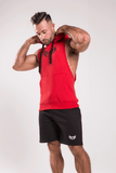 TI Muscle Fit Sleeveless Red Hoodie