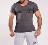 TI Signature Wide Neck T-Shirt - Charcoal